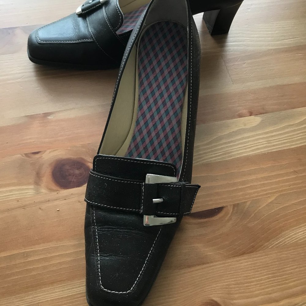 Italian leather brown heels